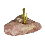 ESCULTURA MANDACARU CACTO COM QUARTZO ROSA – 04