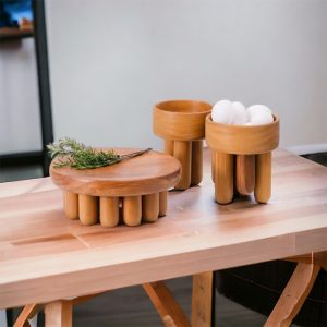 BANDEJA CENTRO DE MESA REDONDA MADEIRA G 05